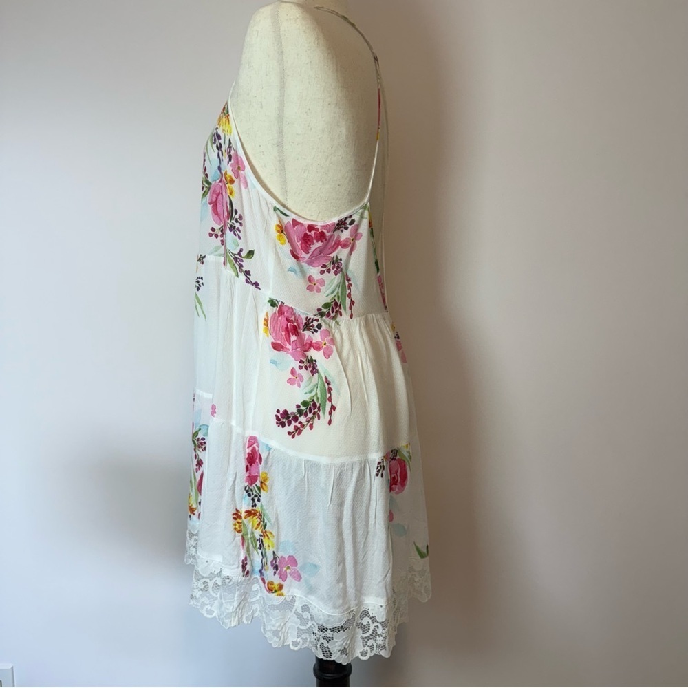In Bloom by Jonquil Floral Slip Dress with Lace Accents Size L - Picture 2 of 11